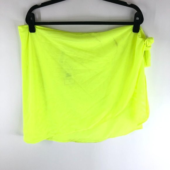Good American Swim Leg Daze Sarong Mesh Tie Waist Electric Yellow 5/8 2XL-5XL - Picture 3 of 6